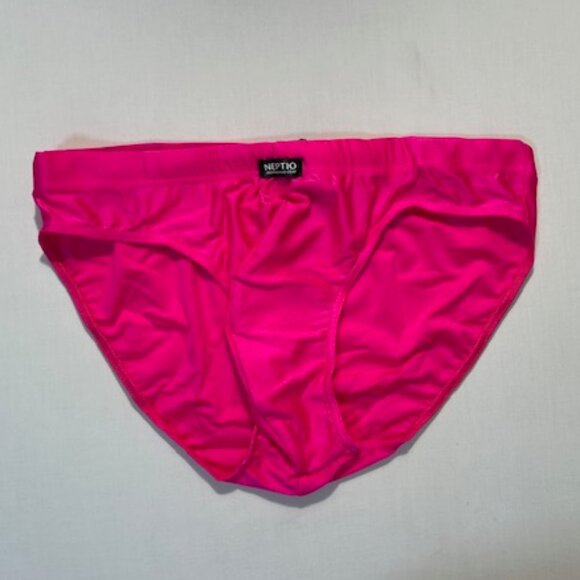 NEPITO "Playa" Low Rise Bikini Swim Brief - Neon Pink/Black - Pouch - Picture 8 of 13